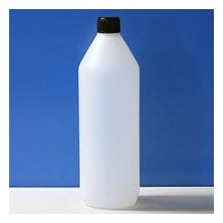Flaske med skruelåg 1000 ml. rund plastik
